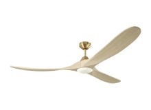 Visual Comfort & Co. Fan Collection 3MAVSM70BBSWWOD - Maverick Smart 70 LED Ceiling Fan in Burnished Brass with Washed White Oak Blades and Light Kit