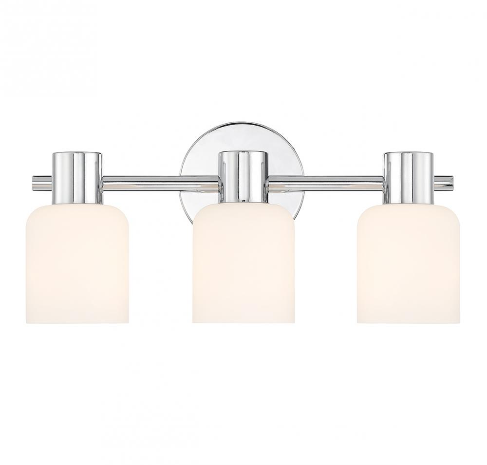Strand 3-Light Bathroom Vanity Light in Chrome