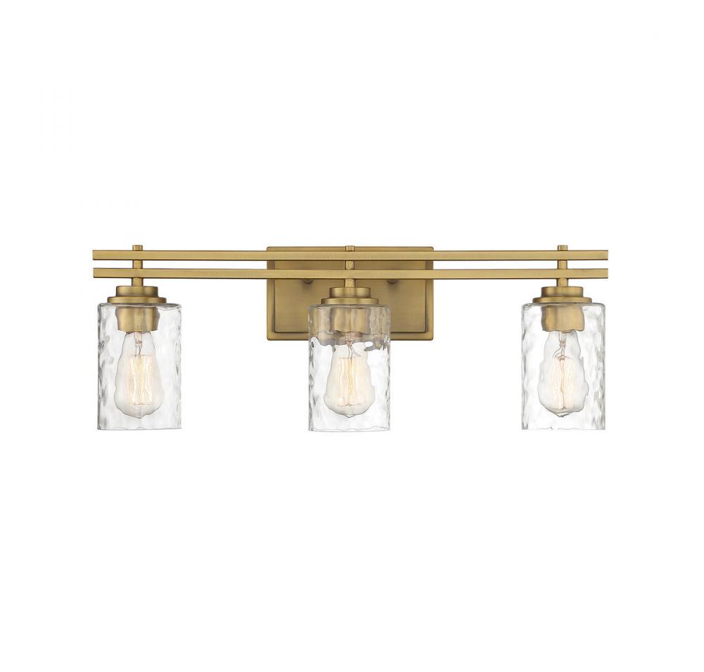 Baxter 3-Light Bathroom Vanity Light in Warm Brass