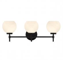 Lighting One US V6-L8-9621-3-BK - Hannah 3-Light Bathroom Vanity Light in Matte Black