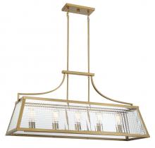 Lighting One US V6-L1-6841-5-322 - Elias 5-Light Linear Chandelier in Warm Brass