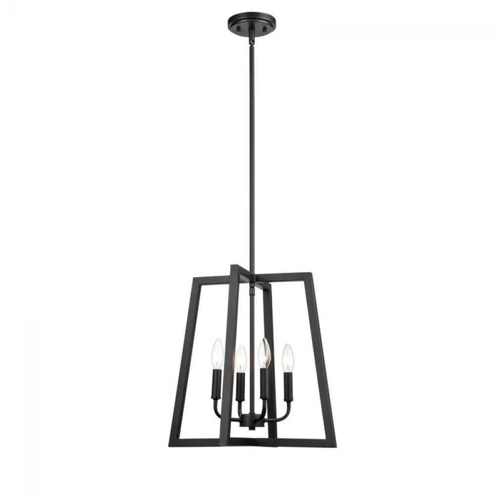 4-Light Pendant light Matte Black