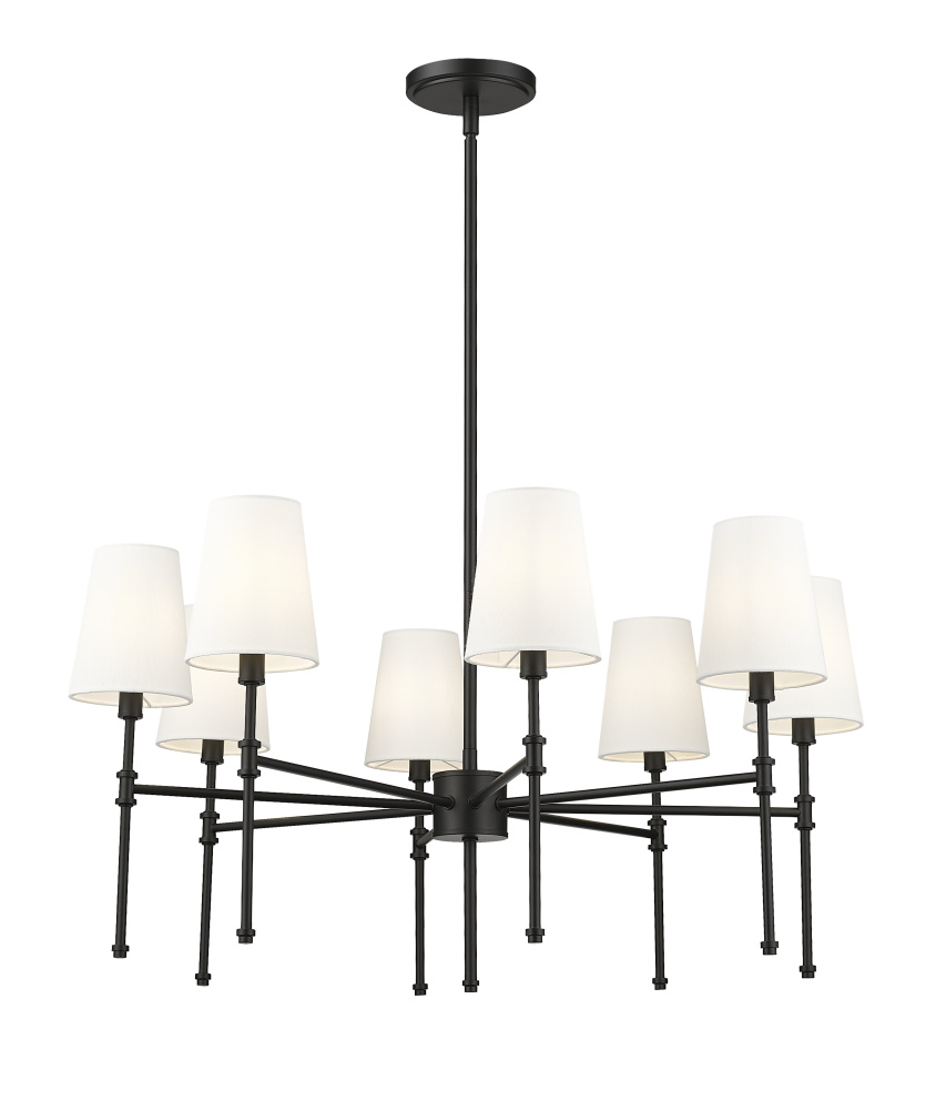 Adorra 30" Wide 8-Light Chandelier - Matte Black
