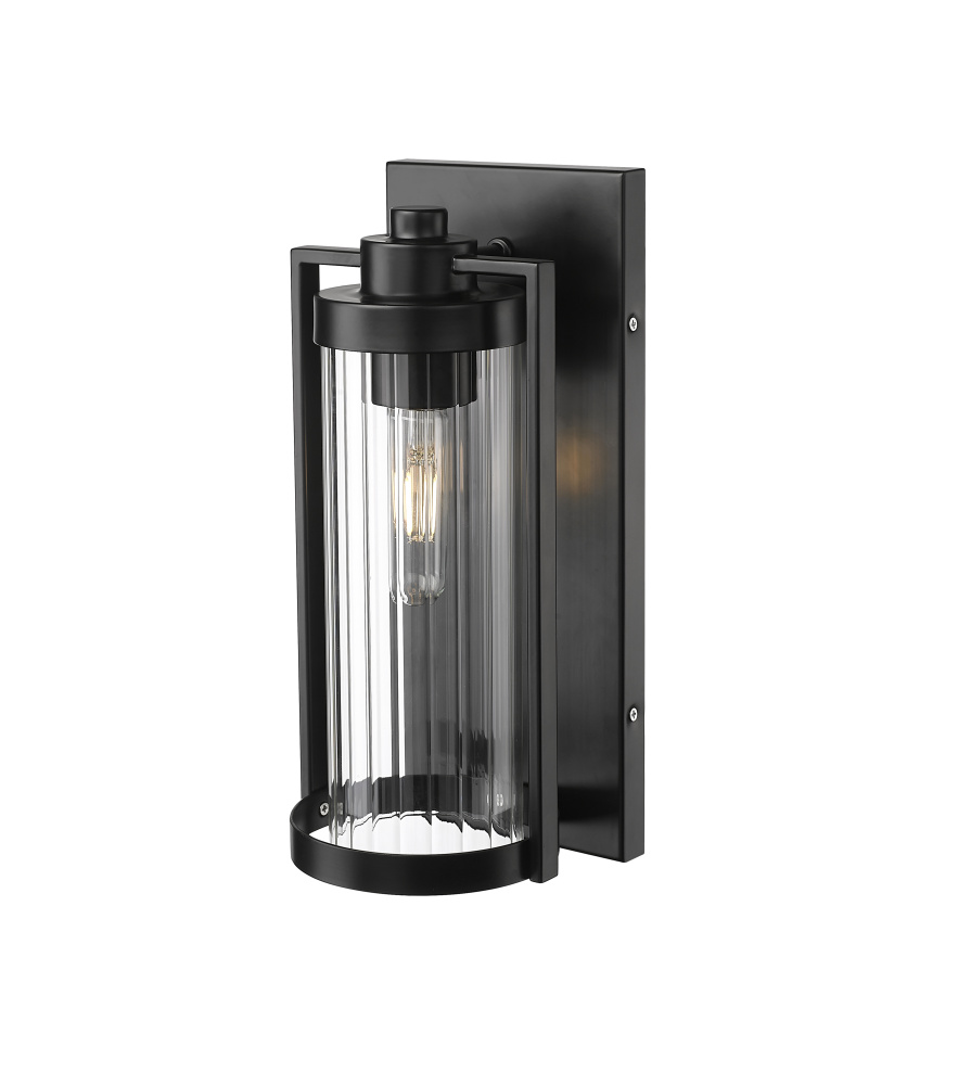 Braselton 14" High 1-Light Outdoor Wall Sconce - Powder Coated Black