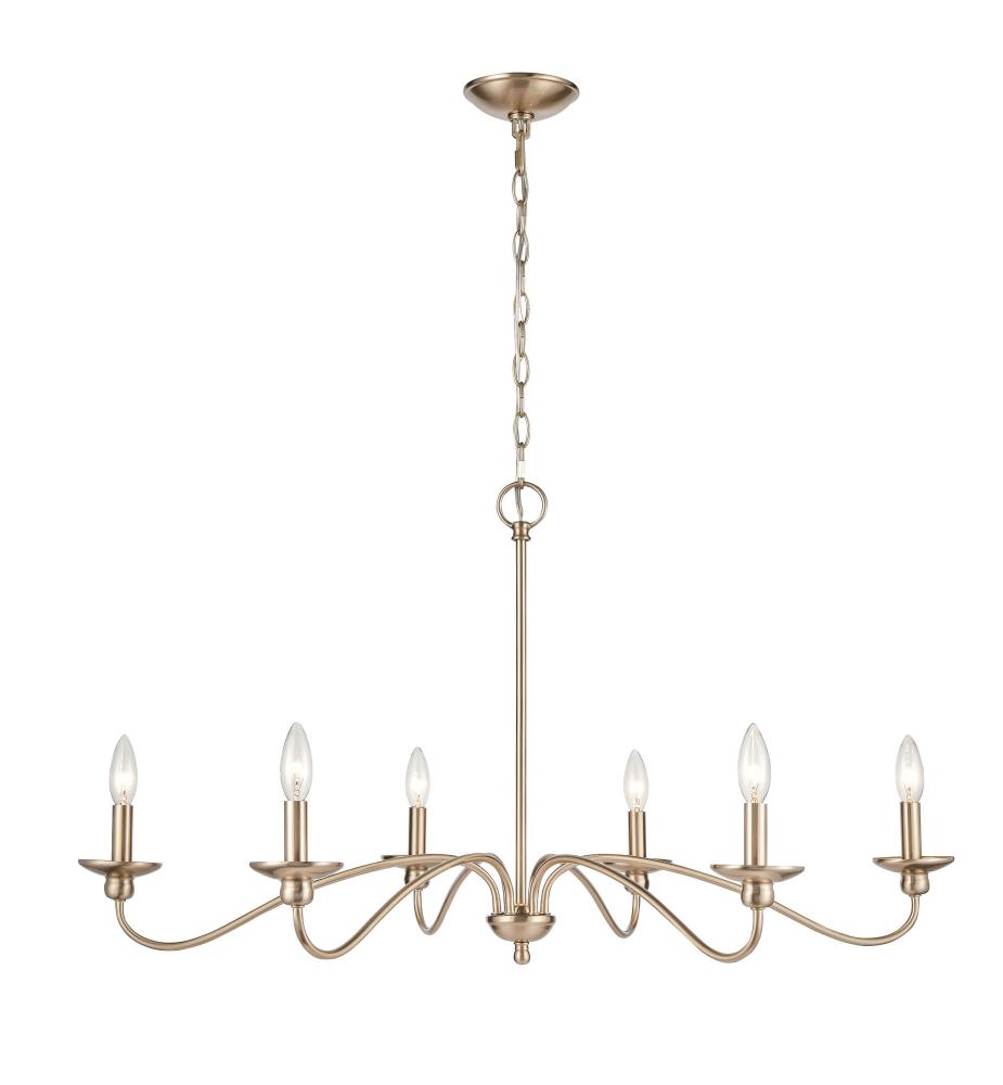 Delvona 6-Light Chandelier Ceiling Light Modern Gold