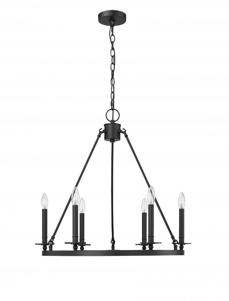 Florence 6-Light Chandelier Ceiling Light Matte Black