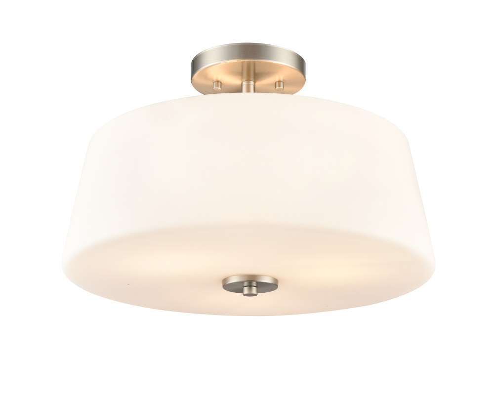 Laphia 15.75" Wide 3-Light Semi Flush - Brushed Nickel