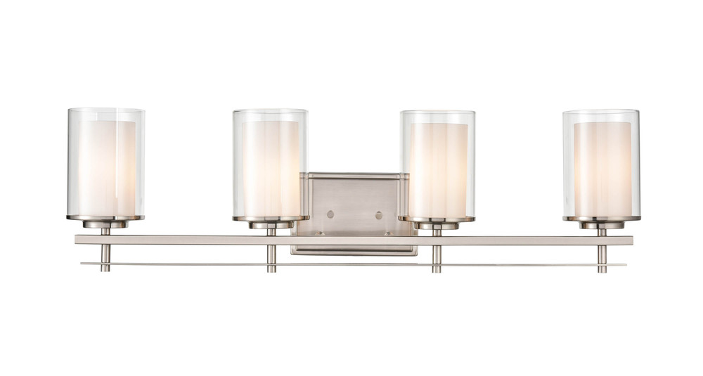 Huderson 4-Light Vanity Brushed Nickel