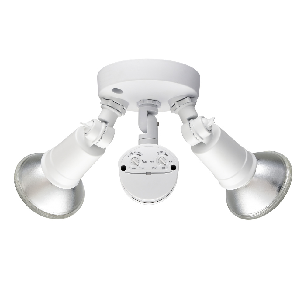 4.75" High 2-Light Outdoor Security Flood Light - Powder Coated Matte White