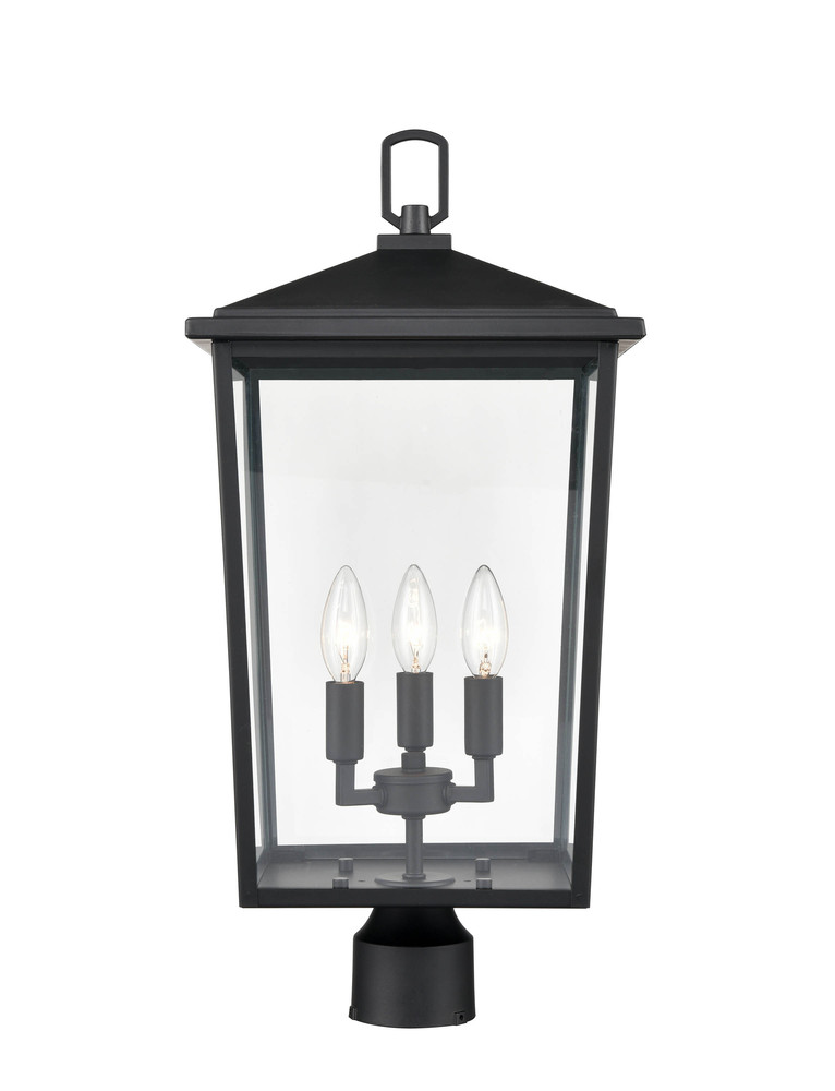 Fetterton 3-Light Outdoor Post Lantern Powder Coated Black