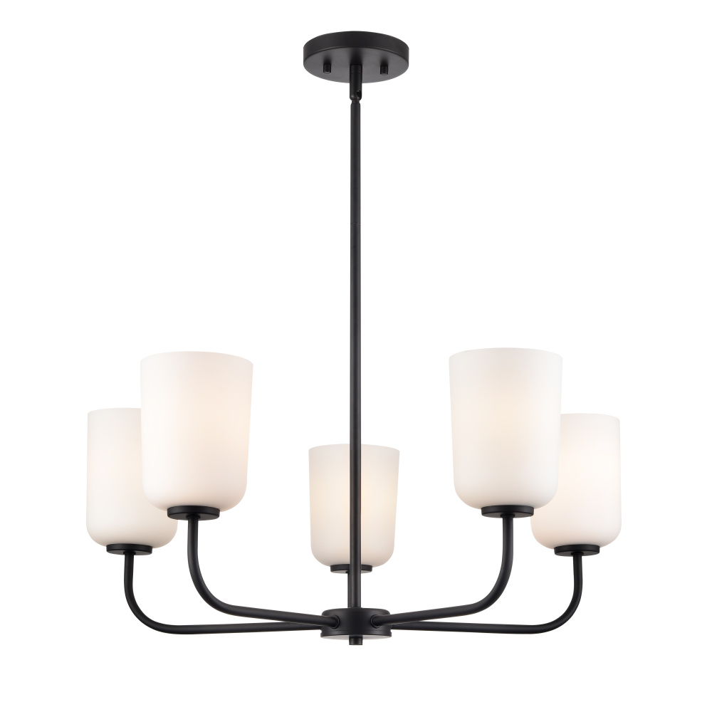 Laphia 27" Wide 5-Light Chandelier - Matte Black