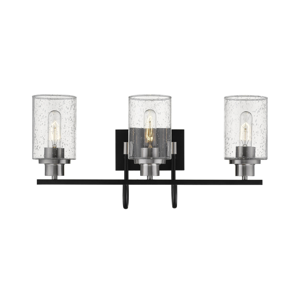 Clifton 3-Light Vanity Matte Black/Brushed Nickel