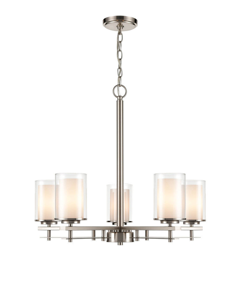 Huderson 5-Light Chandelier Ceiling Light Brushed Nickel