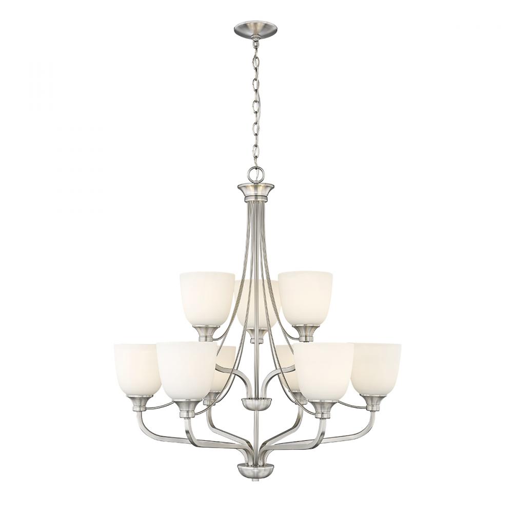 Alberta 9-Light Chandelier Ceiling Light Brushed Nickel