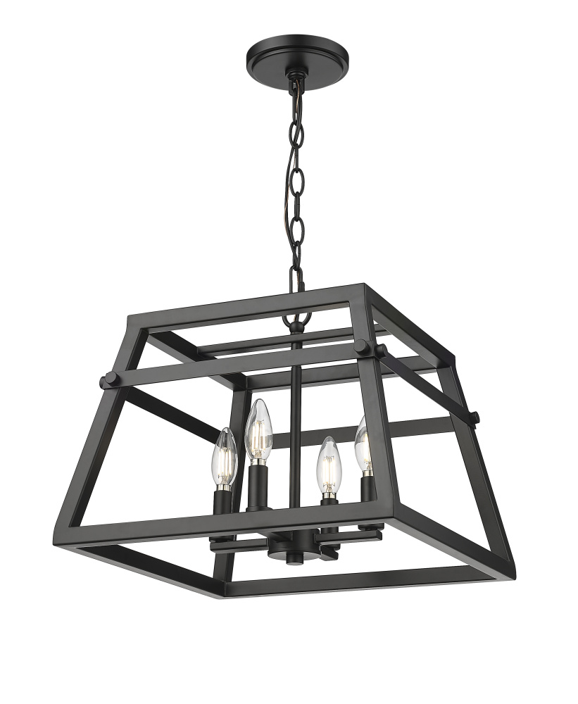 Tellsa 16" Wide 4-Light Pendant - Matte Black
