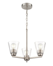 Millennium 64103-BN - Strayhan 18" 3-Light Chandelier - Brushed Nickel