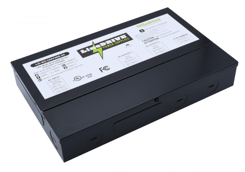 24VDC - 288W - 120V or 277V - 3 x 96W channels - Class 2 - Multi Dimmable Triac