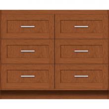 Strasser Woodenwork 23-779 - 42 X 21 X 34.5 Montlake Town Vanity Shaker Cinn Cherry 6 Drw