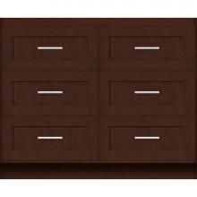 Strasser Woodenwork 23-678 - 42 X 18 X 34.5 Montlake Town Vanity Shaker Choc Cherry 6 Drw