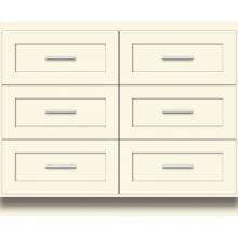 Strasser Woodenwork 23-789 - 42 X 21 X 34.5 Montlake Town Vanity Shaker Sat Biscuit 6 Drw