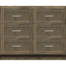 Strasser Woodenwork 23-672 - 42 X 18 X 34.5 Montlake Town Vanity Shaker Dusky Oak 6 Drw