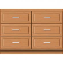 Strasser Woodenwork 24-070 - 48 X 21 X 34.5 Montlake Town Vanity Ultra Nat Oak 6 Drw