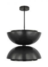 Visual Comfort & Co. Modern Collection SLPD13327BZ - The Shanti X-Large Double 2-Light Damp Rated Integrated Dimmable LED Ceiling Pendant in Dark Bronze