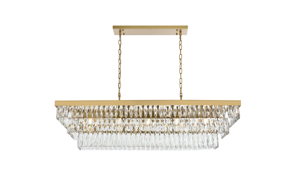 Pendant L48"W16"11.5"L17 Satin Gold