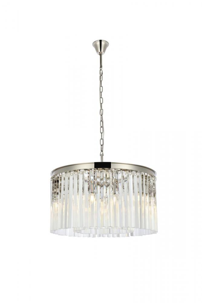 Sydney 8 light polished nickel Chandelier Clear Royal Cut Crystal