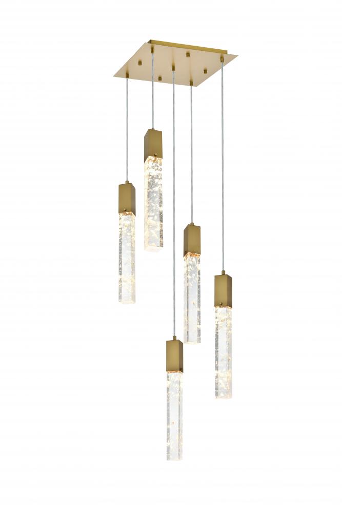 Aurora 16 inch Pendant in Satin Gold