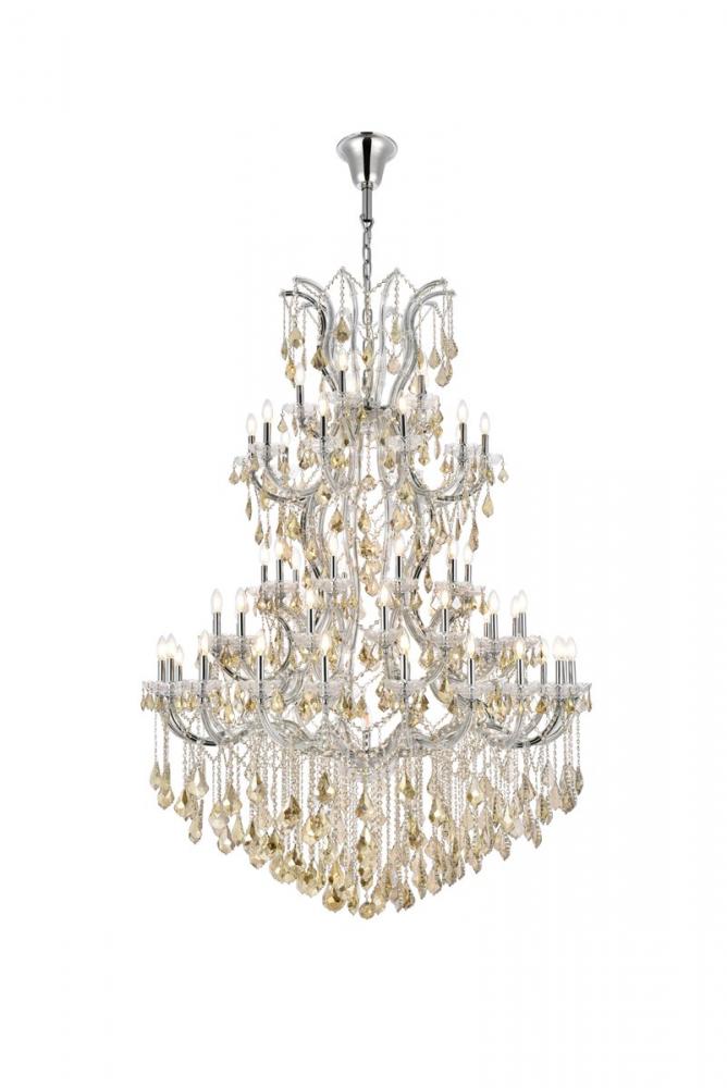 Maria Theresa 61 light Chrome Chandelier Golden Teak (Smoky) Royal Cut Crystal