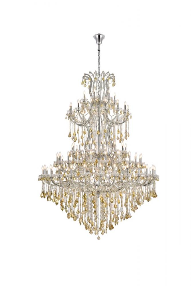 Maria Theresa 85 light Chrome Chandelier Golden Teak (Smoky) Royal Cut Crystal