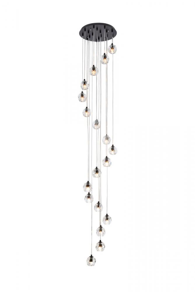 Eren 18 lights Black pendant