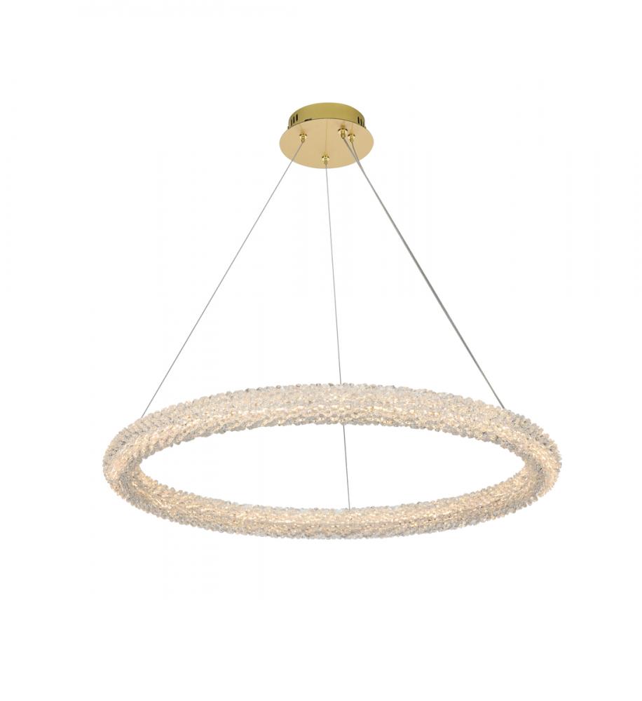 Bowen Hang D31.5"H2.5"LED 48W DIM 3CCT  Satin Gold