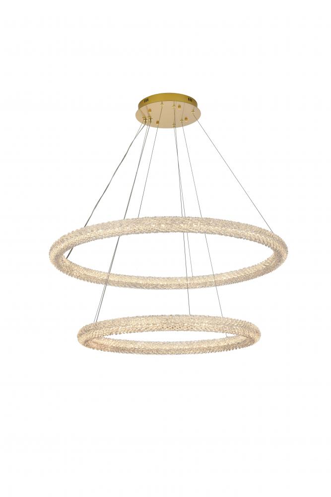 Bowen Hang D41.7"+D31.5"H12"LED 106W L2 Satin Gold