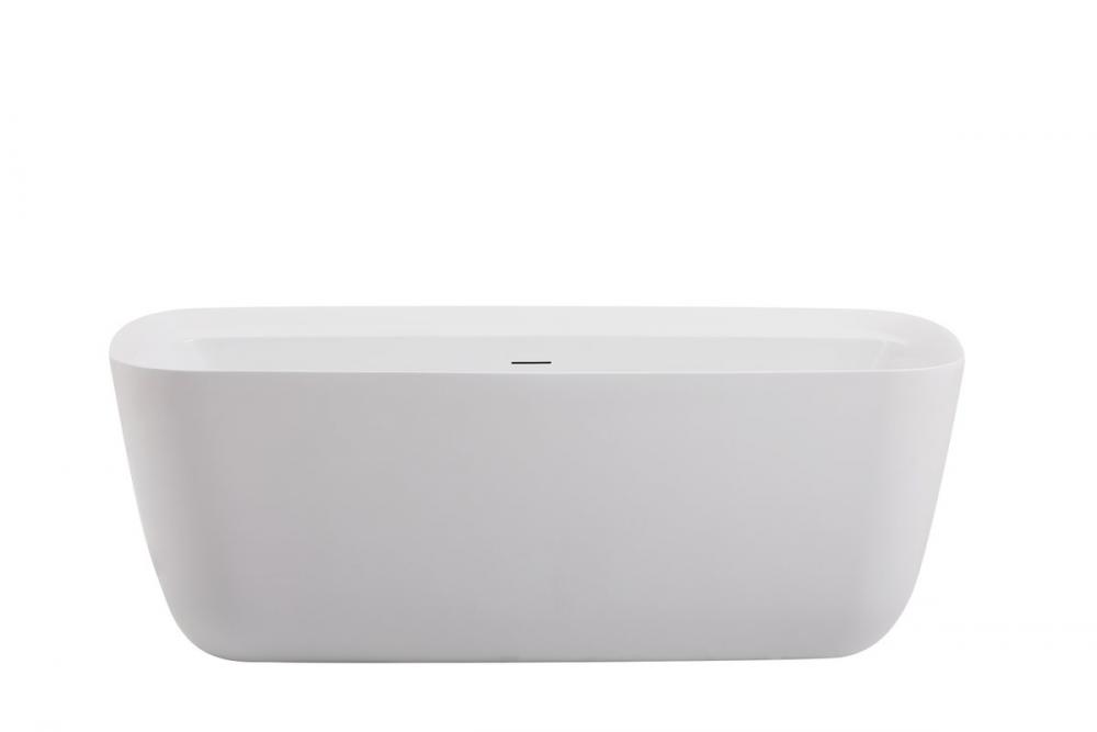 67 Inch Soaking Bathtub in Glossy White