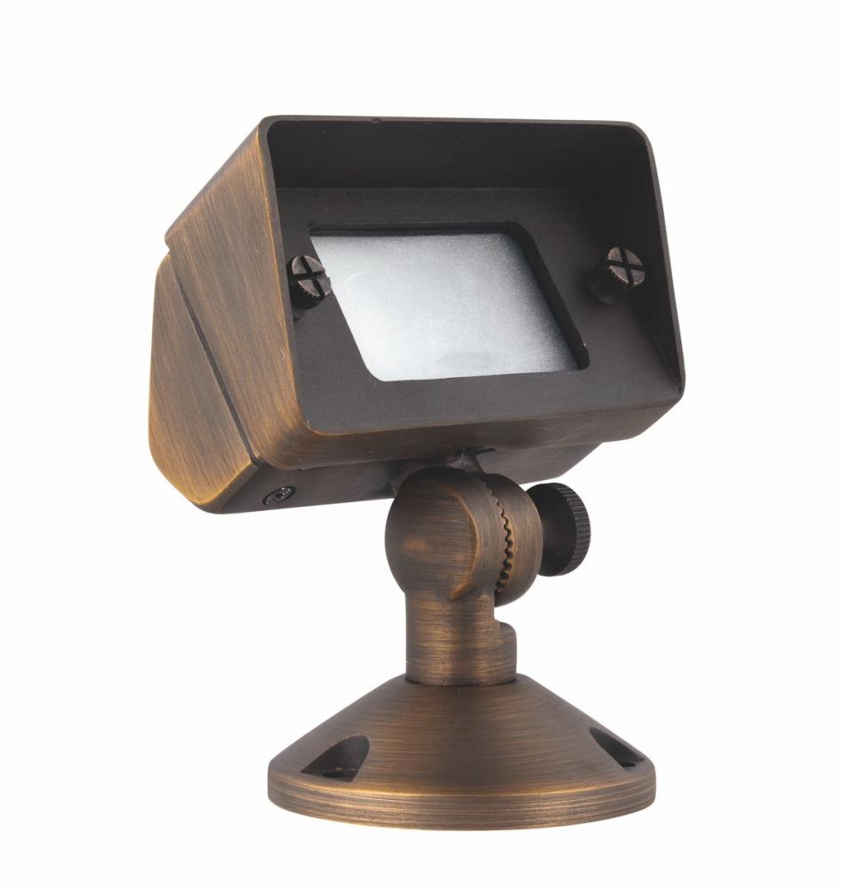 Flood Light W2in D4in H6in Antique Brass Includes Stake G4 Halogen 35w(Light Source Not Included)