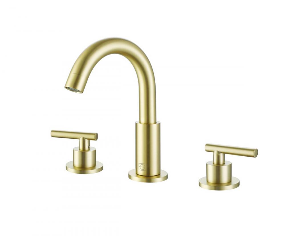 Vanity Faucet 1-0 1/8" × 8 1/4"  × 6 11/16" brushed gold