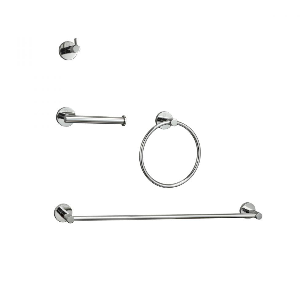 Bathroom hardware set 24"x2.8"+6.2"x3.5"+2.6"x1.6"+7" chrome