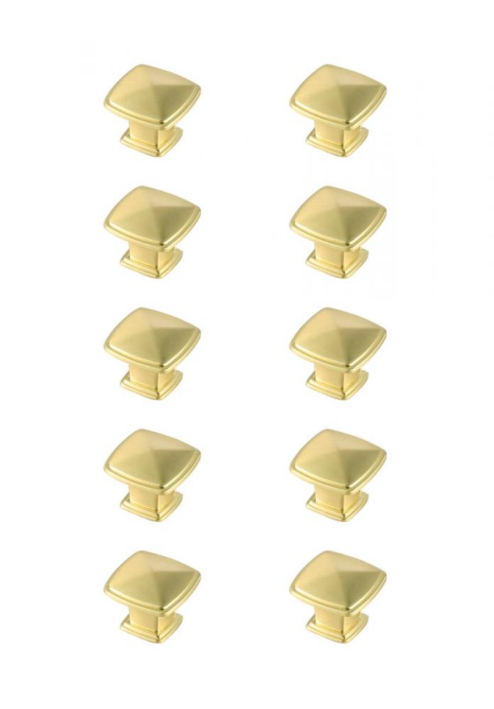 Marcel 1.2" Brushed Gold Square Knob Multipack (Set of 10)
