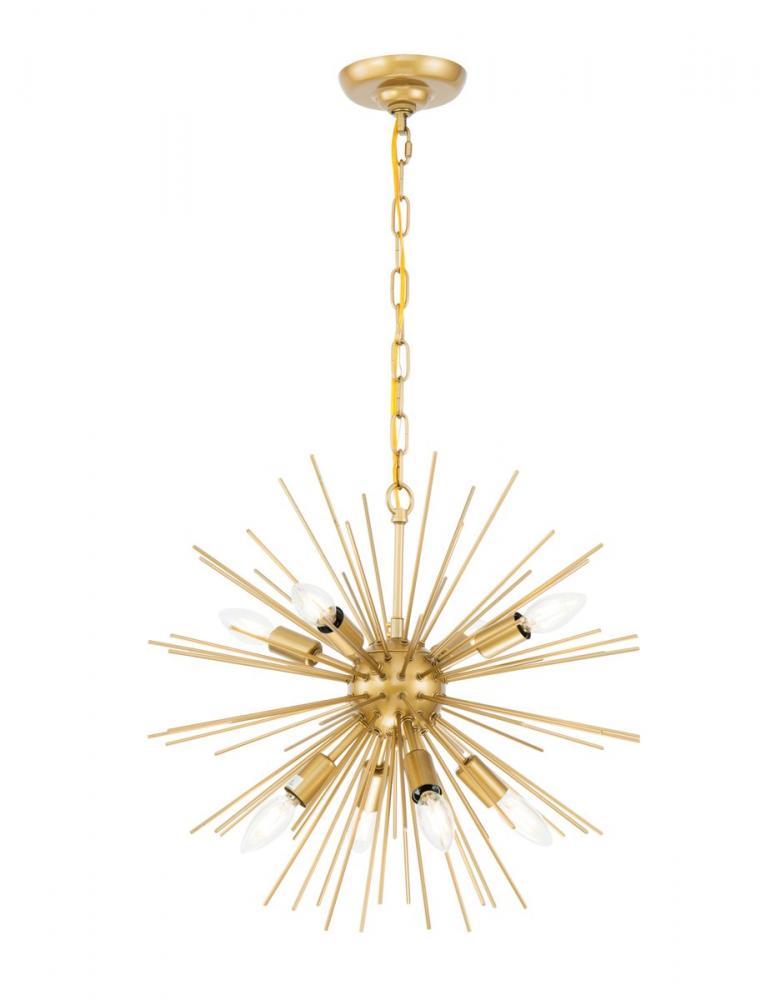 Timber 8 Light Brass Pendant