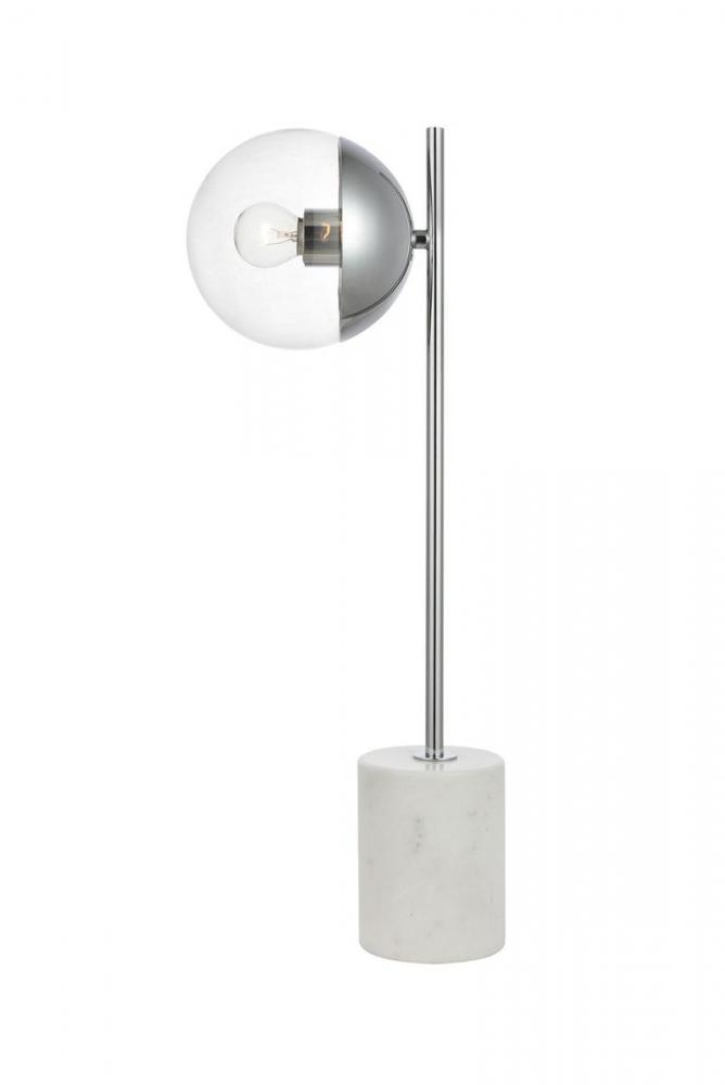 Eclipse 1 Light Chrome Table Lamp with Clear Glass