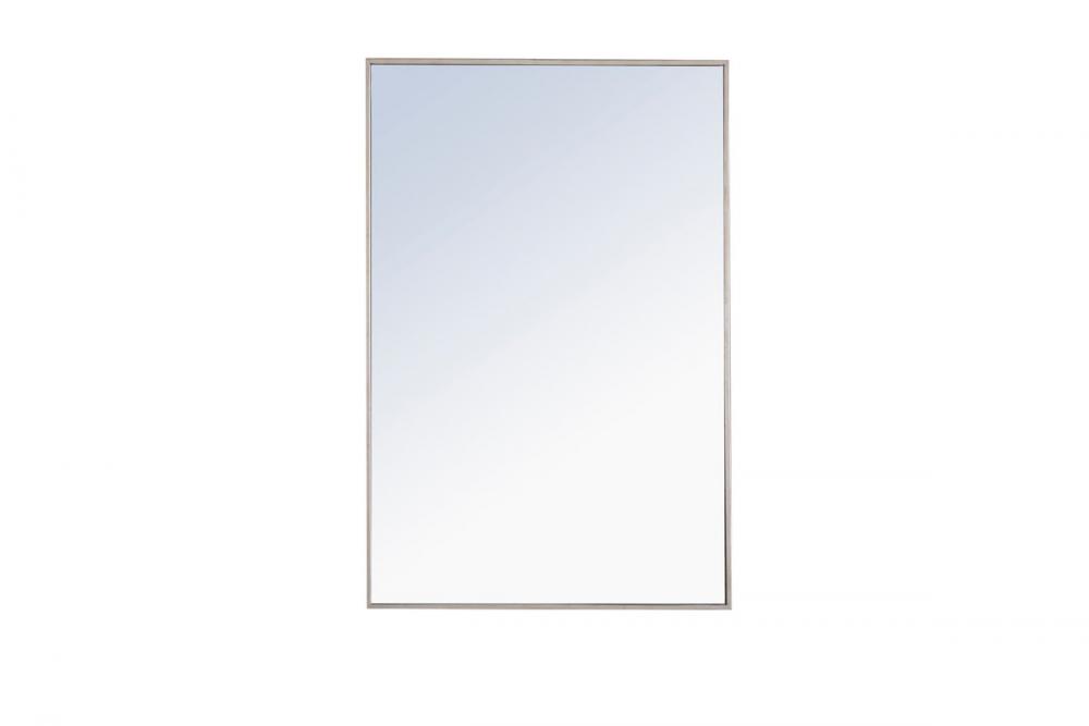 Metal Frame Rectangle Mirror 28 Inch Silver