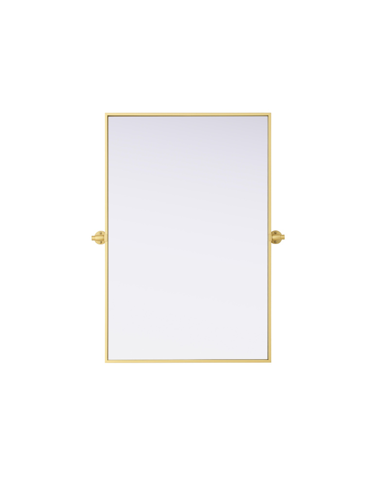 Metal Frame Mirror 24"W x 36"H Brass