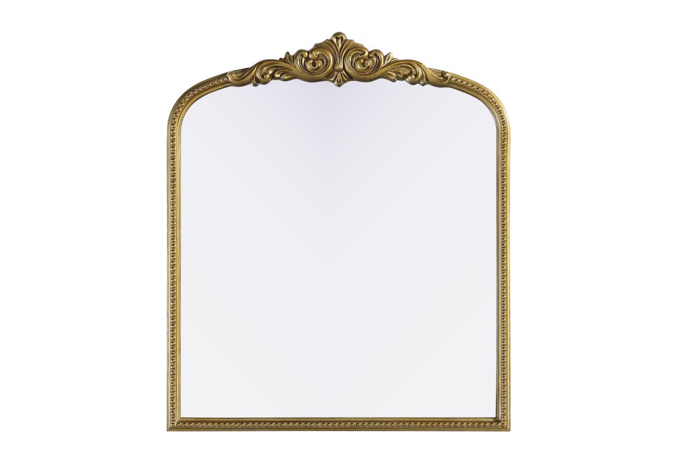 Naomi Vintage Resin Mirror 36x42 in Antique Brass