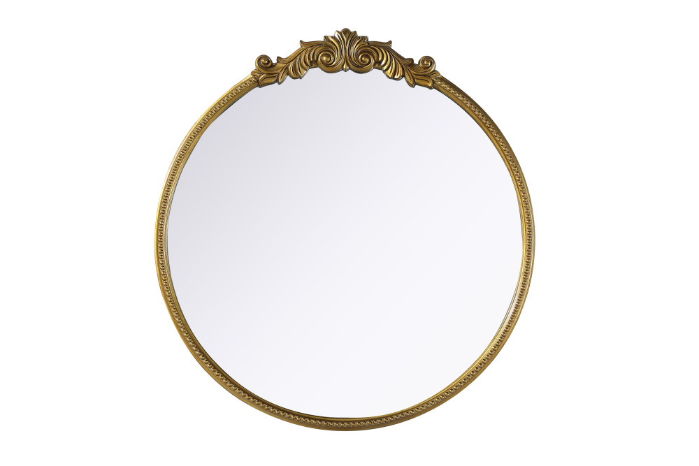 Naomi Vintage Resin Mirror 42x45 in Antique Brass