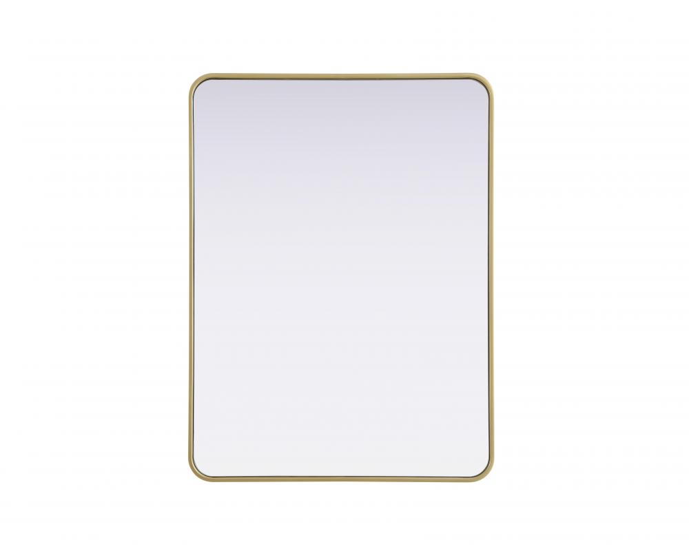 R Corner Mirror 30"x40"x2" Brass