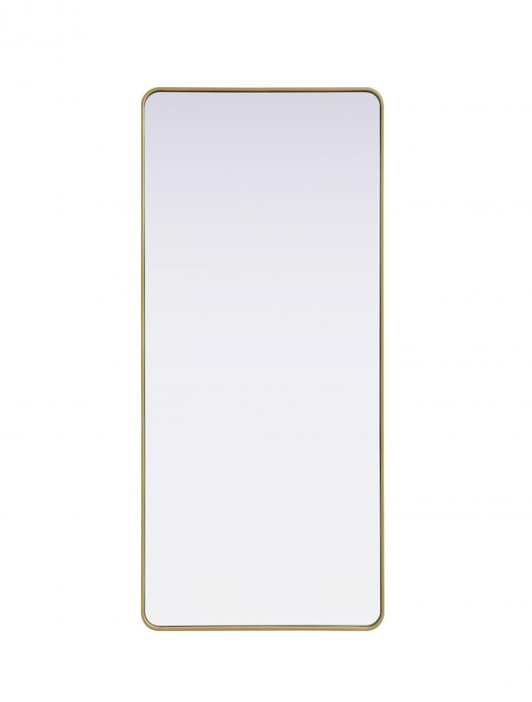 R Corner Mirror 32"x72"x2" Brass