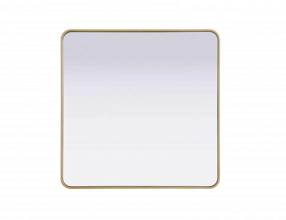 R Corner Mirror 36"x36"x2" Brass