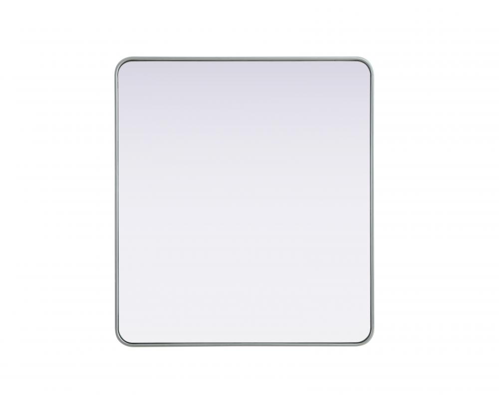 R Corner Mirror 36"x40"x2" Silver